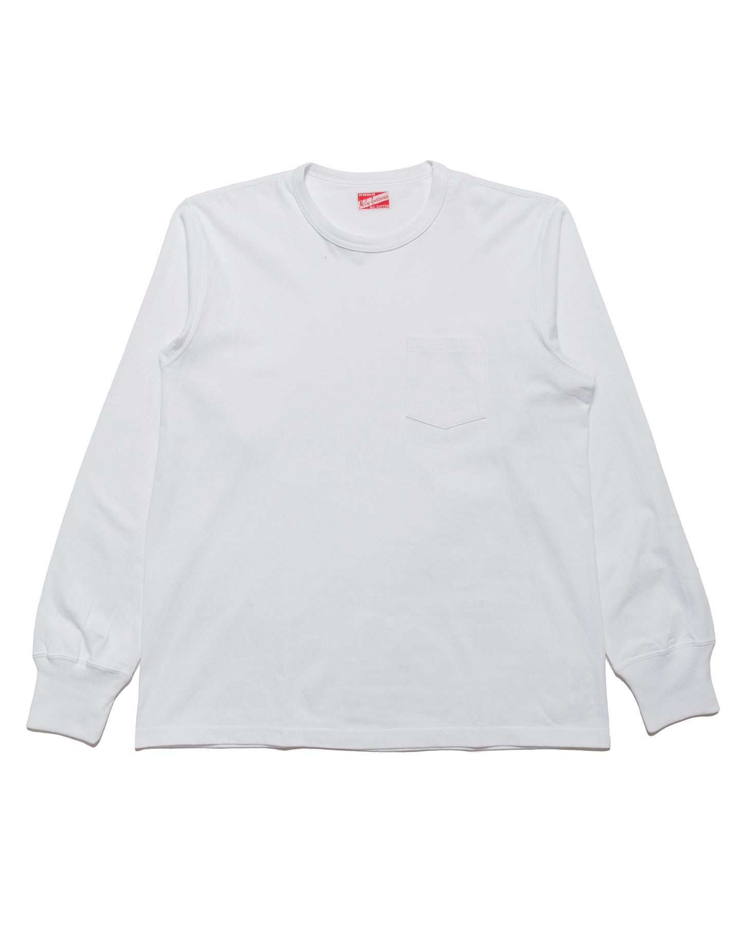 The Real McCoy's MC24019 Pocket Tee LS White