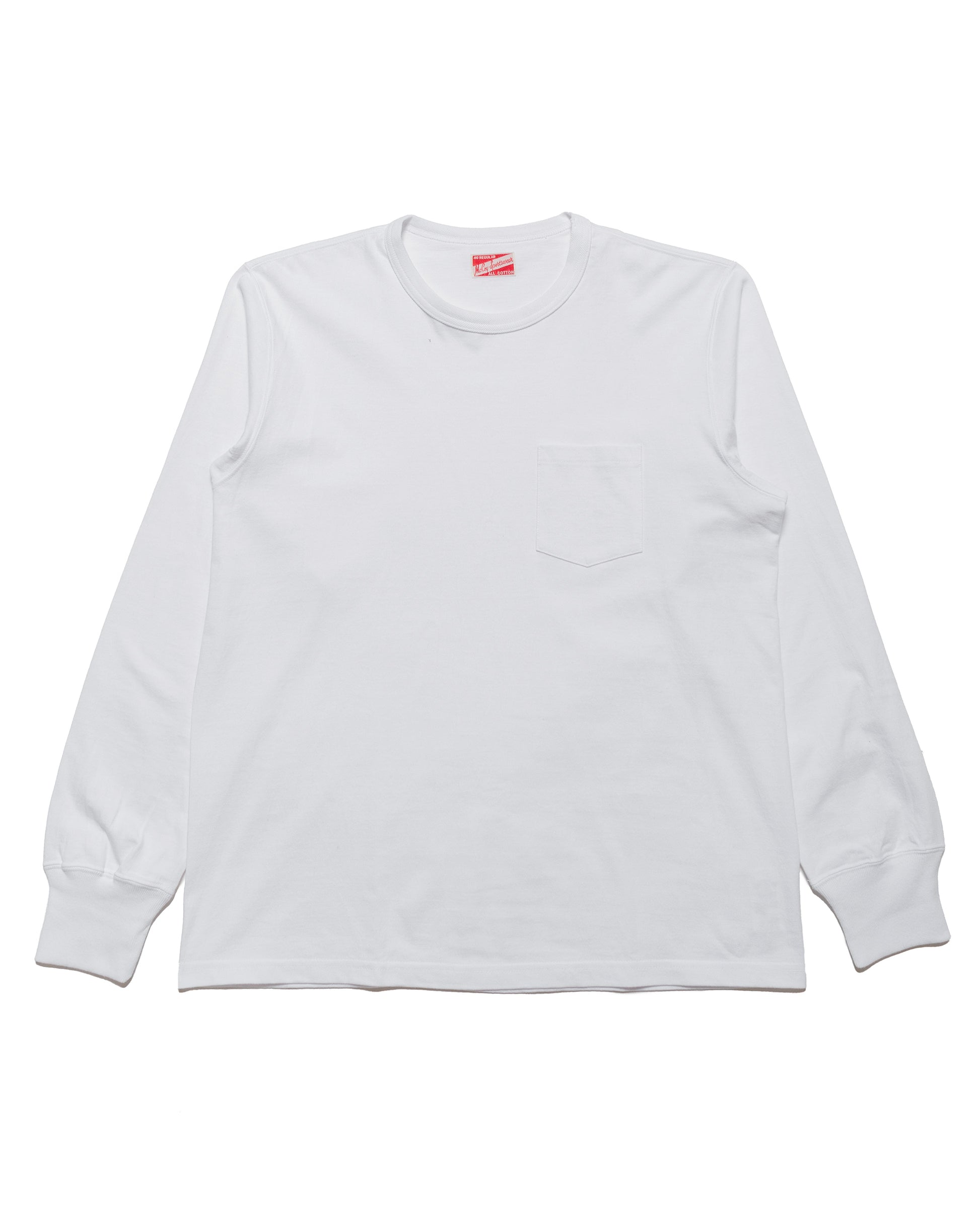 The Real McCoy's MC24019 Pocket Tee LS White