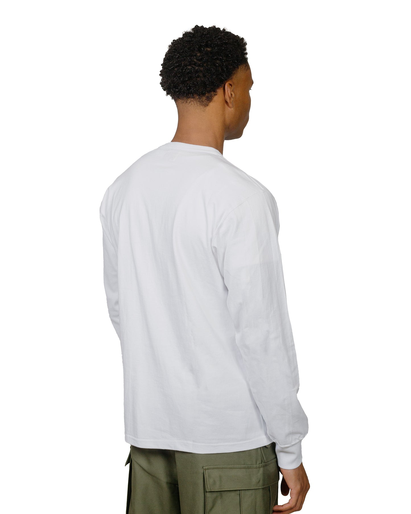 The Real McCoy's MC24019 Pocket Tee LS White model back