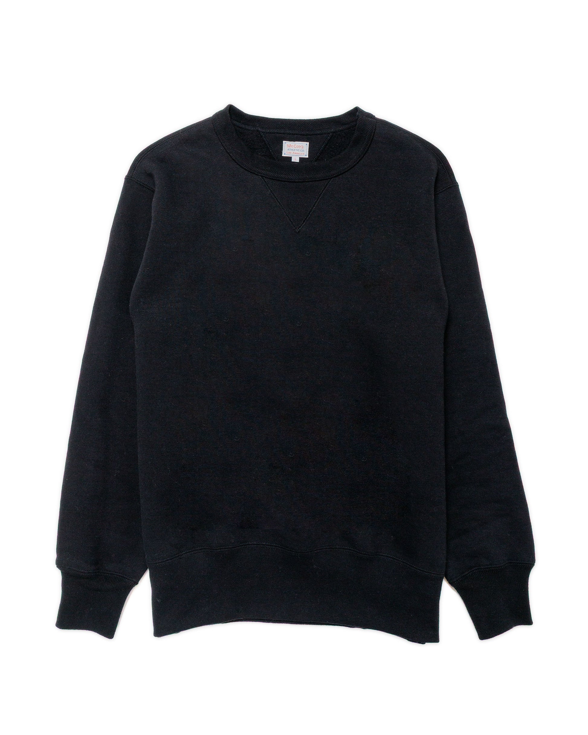 The Real McCoy’s MC24113 10 Oz. Loopwheel Crewneck Sweatshirt Black