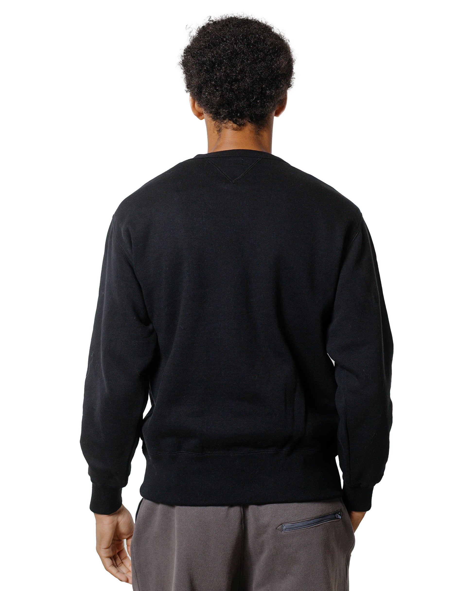 The Real McCoy’s MC24113 10 Oz. Loopwheel Crewneck Sweatshirt Black