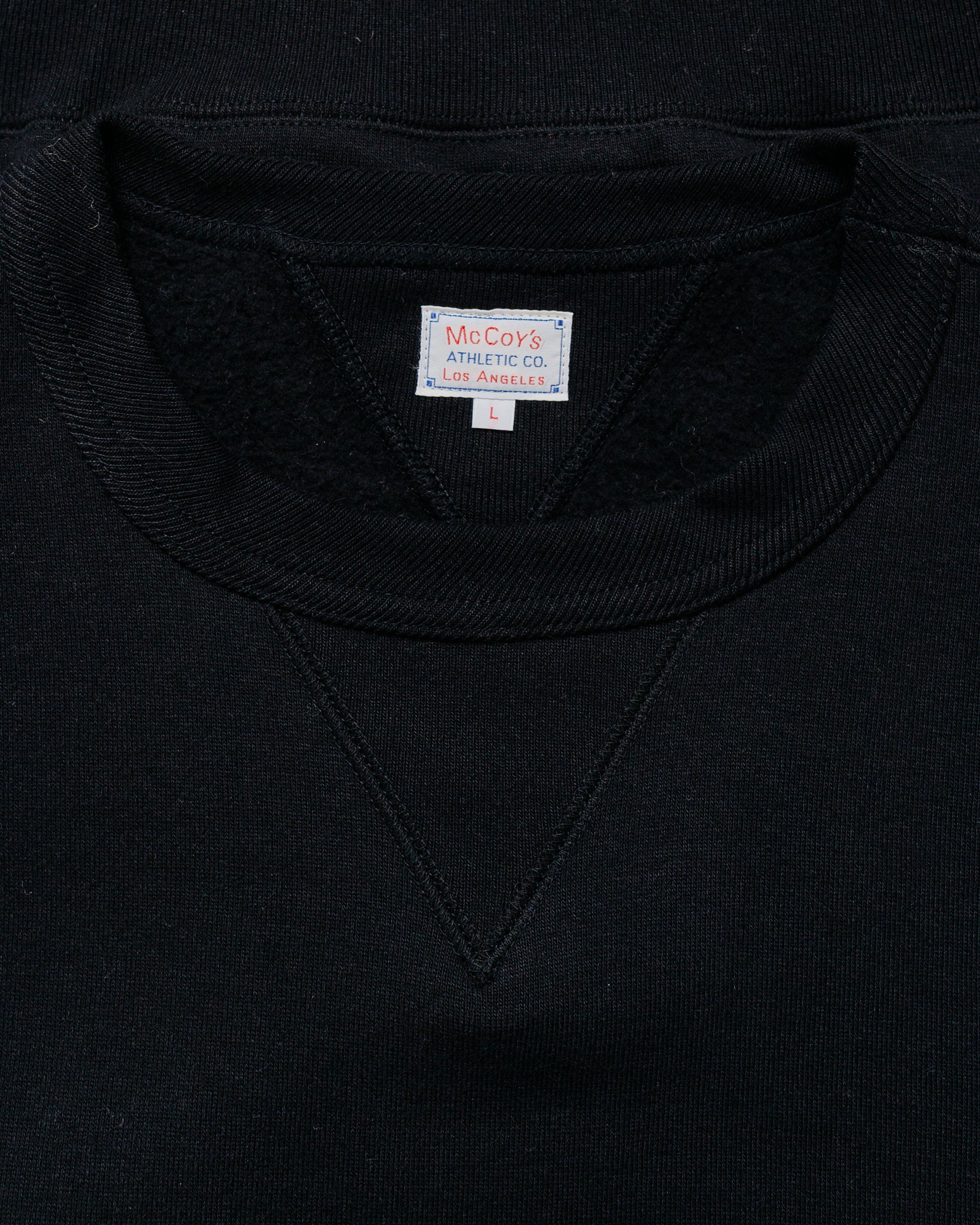 The Real McCoy’s MC24113 10 Oz. Loopwheel Crewneck Sweatshirt Black