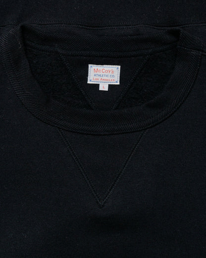 The Real McCoy’s MC24113 10 Oz. Loopwheel Crewneck Sweatshirt Black