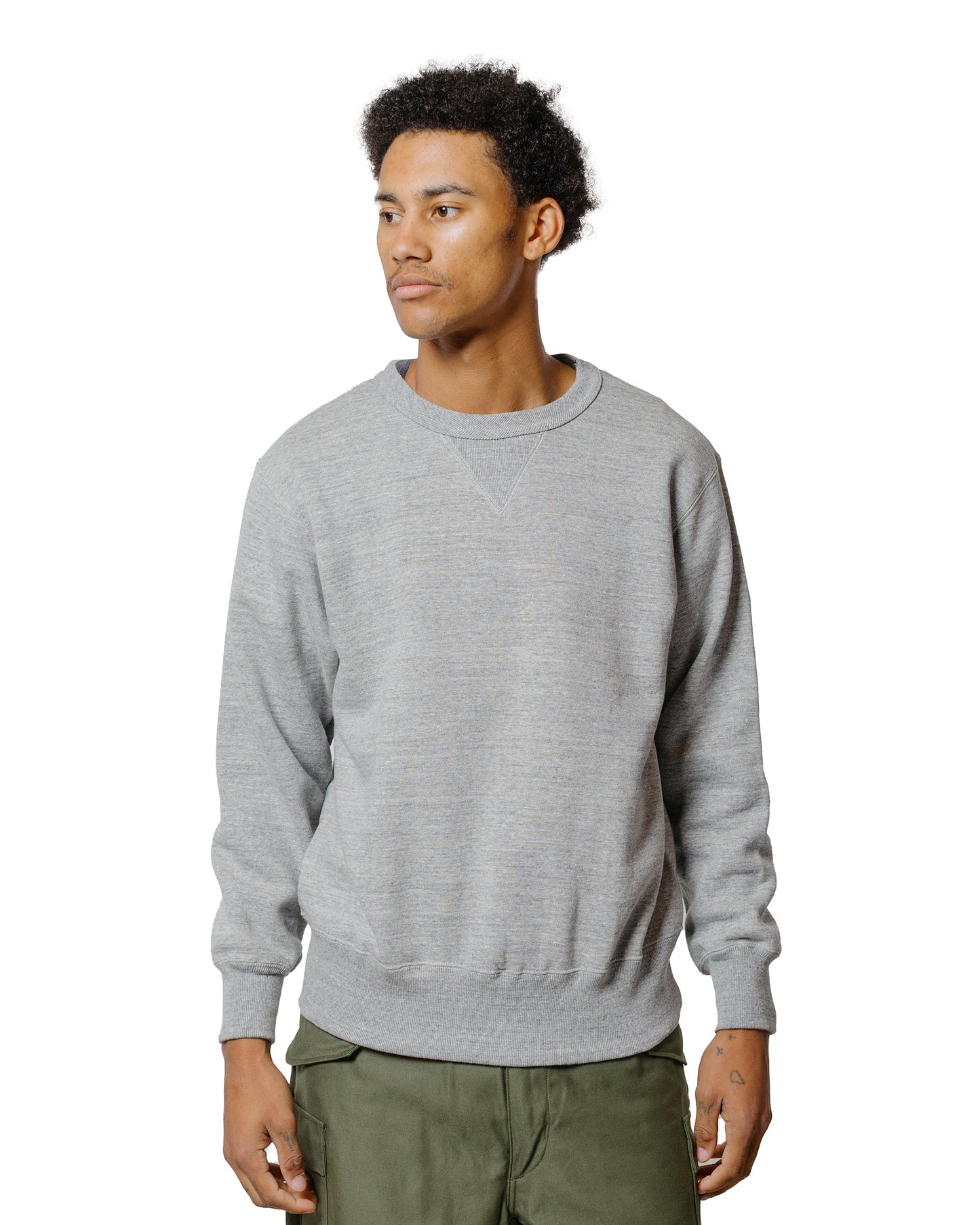 The Real McCoy’s MC24113 10 Oz. Loopwheel Crewneck Sweatshirt Gray