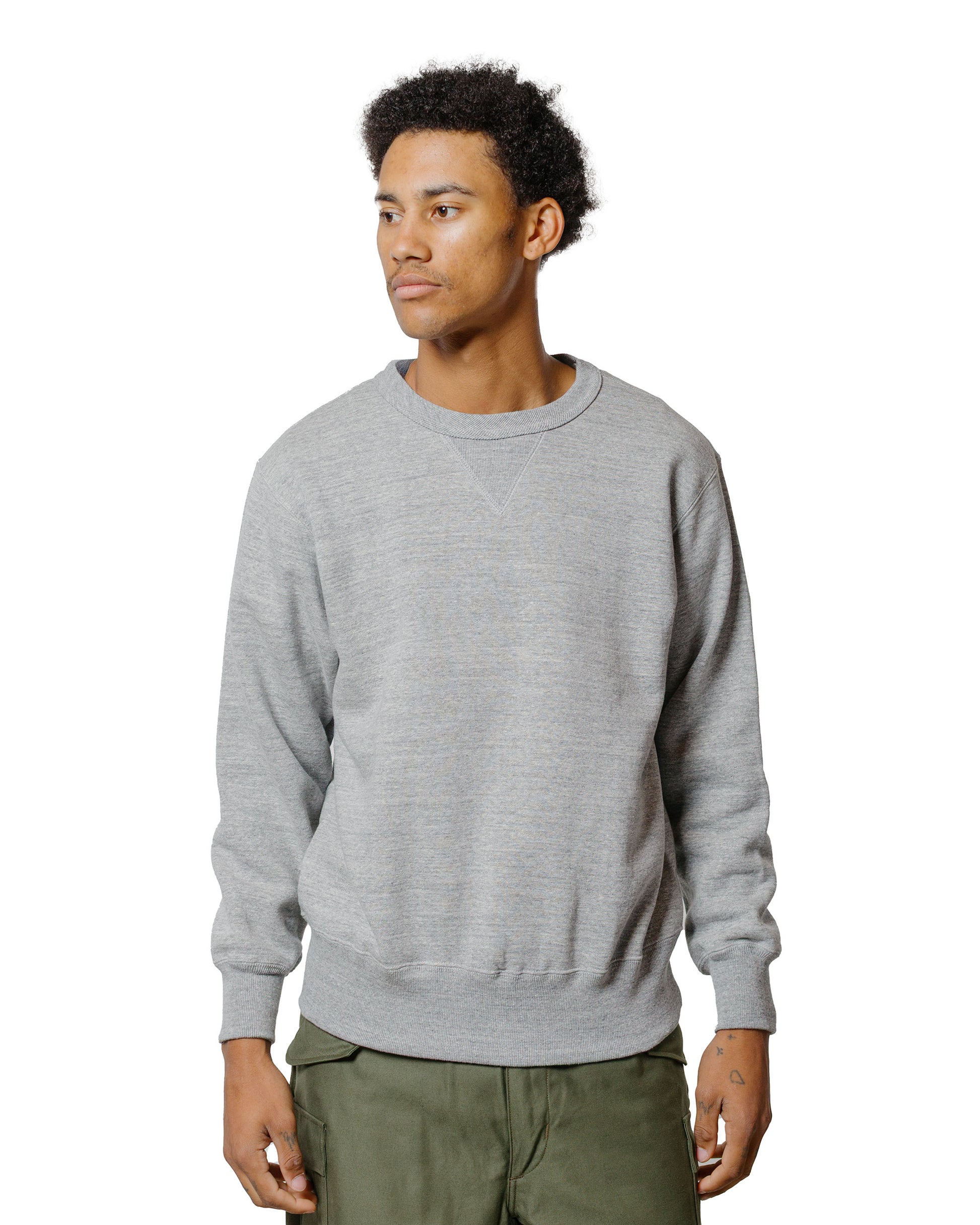 The Real McCoy’s MC24113 10 Oz. Loopwheel Crewneck Sweatshirt Gray