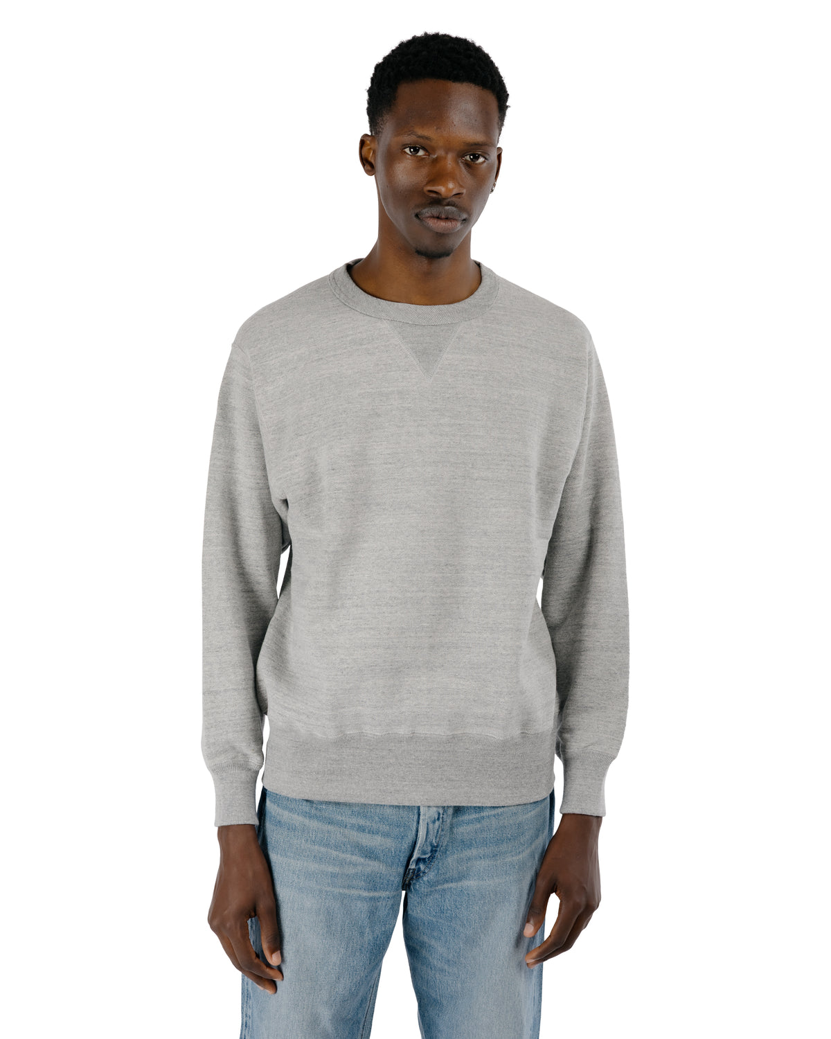 The Real McCoy’s MC24113 10 Oz. Loopwheel Crewneck Sweatshirt Gray