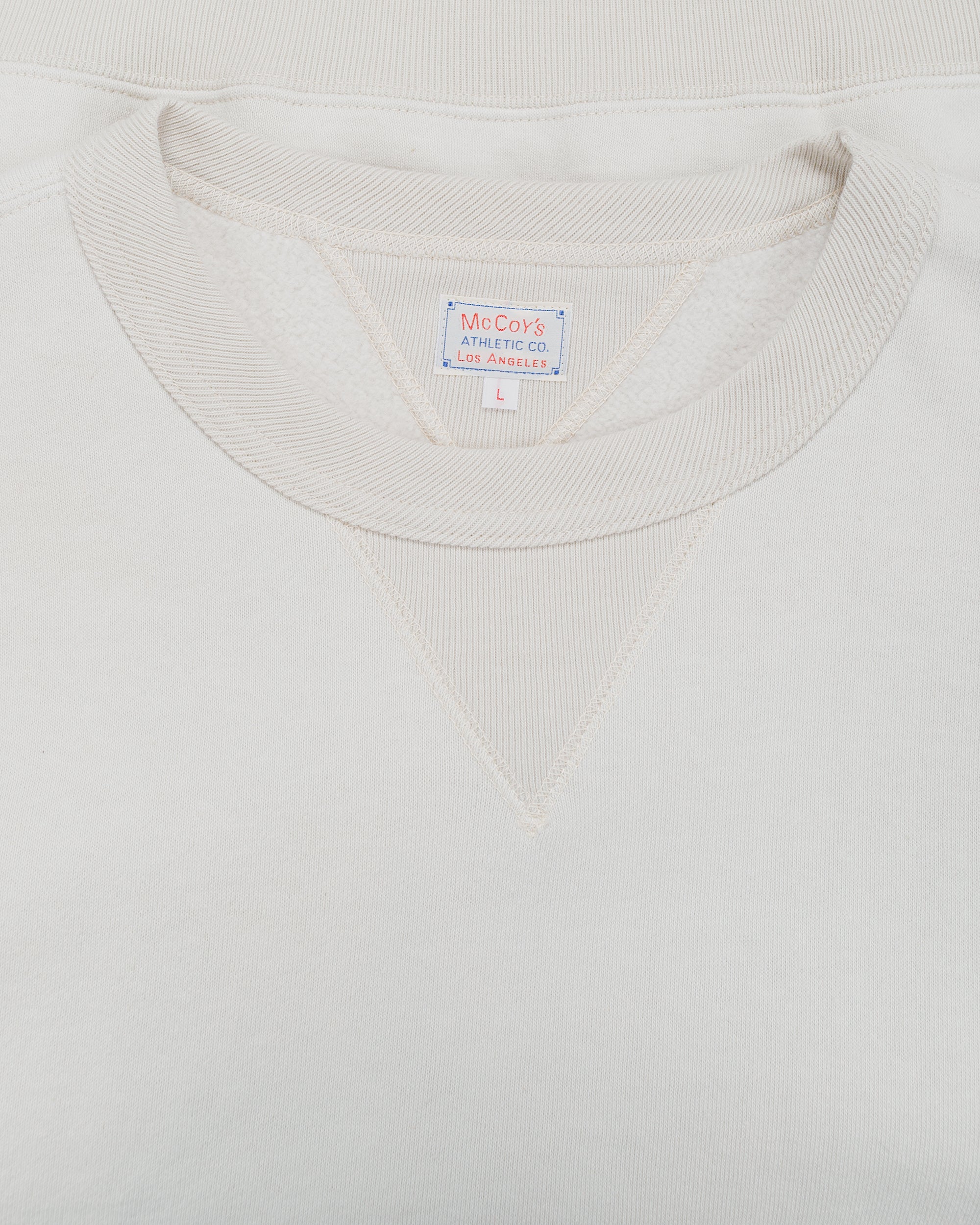 The Real McCoy's MC24113 10 Oz. Loopwheel Crewneck Sweatshirt Milk