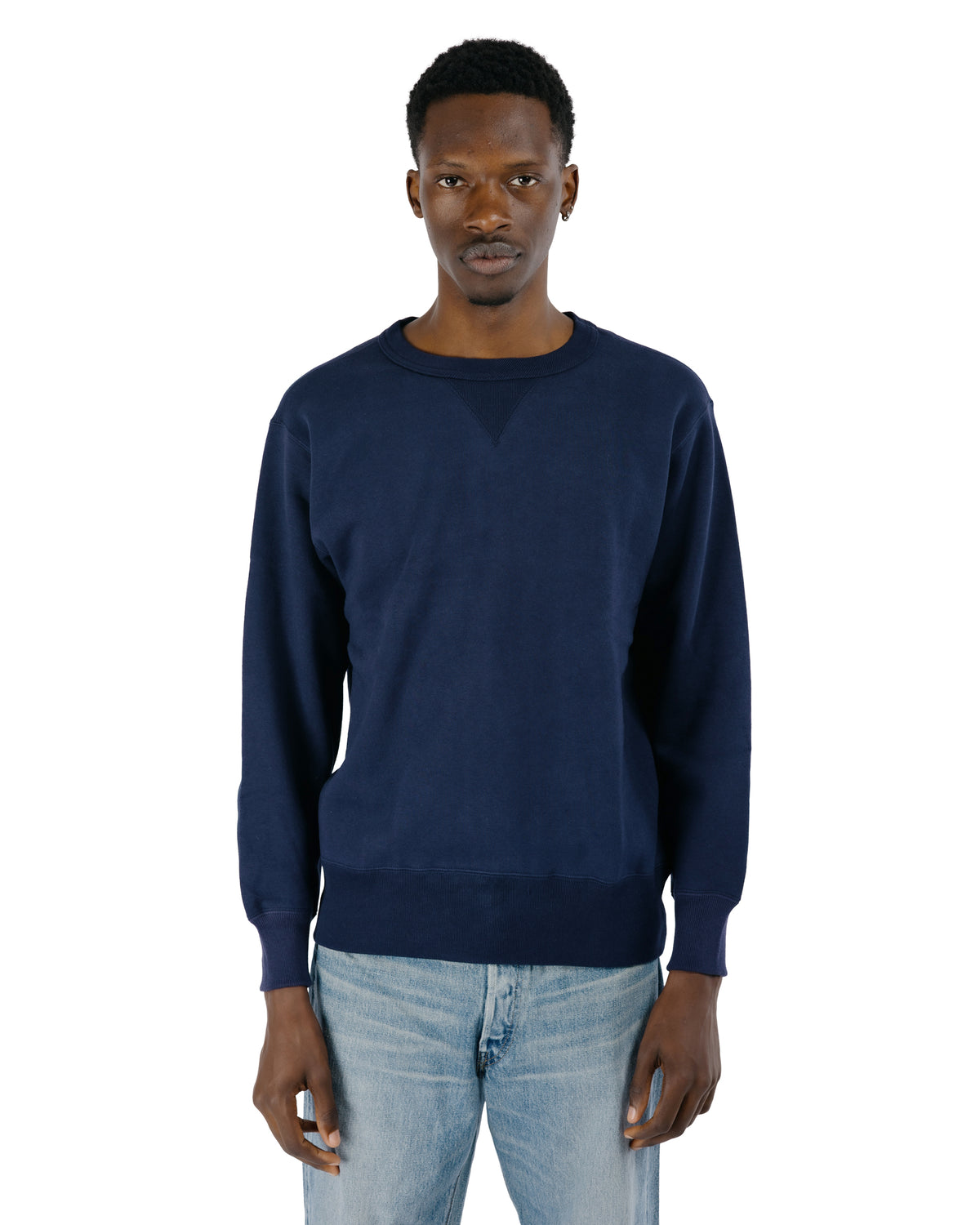 The Real McCoy’s MC24113 10 Oz. Loopwheel Crewneck Sweatshirt Navy