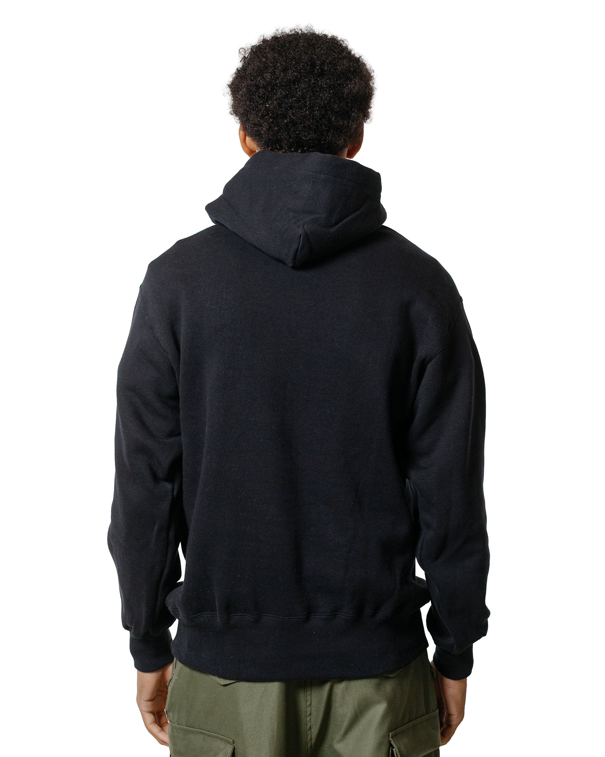 The Real McCoy's MC24114 10 Oz. Loopwheel Hooded Sweatshirt Black