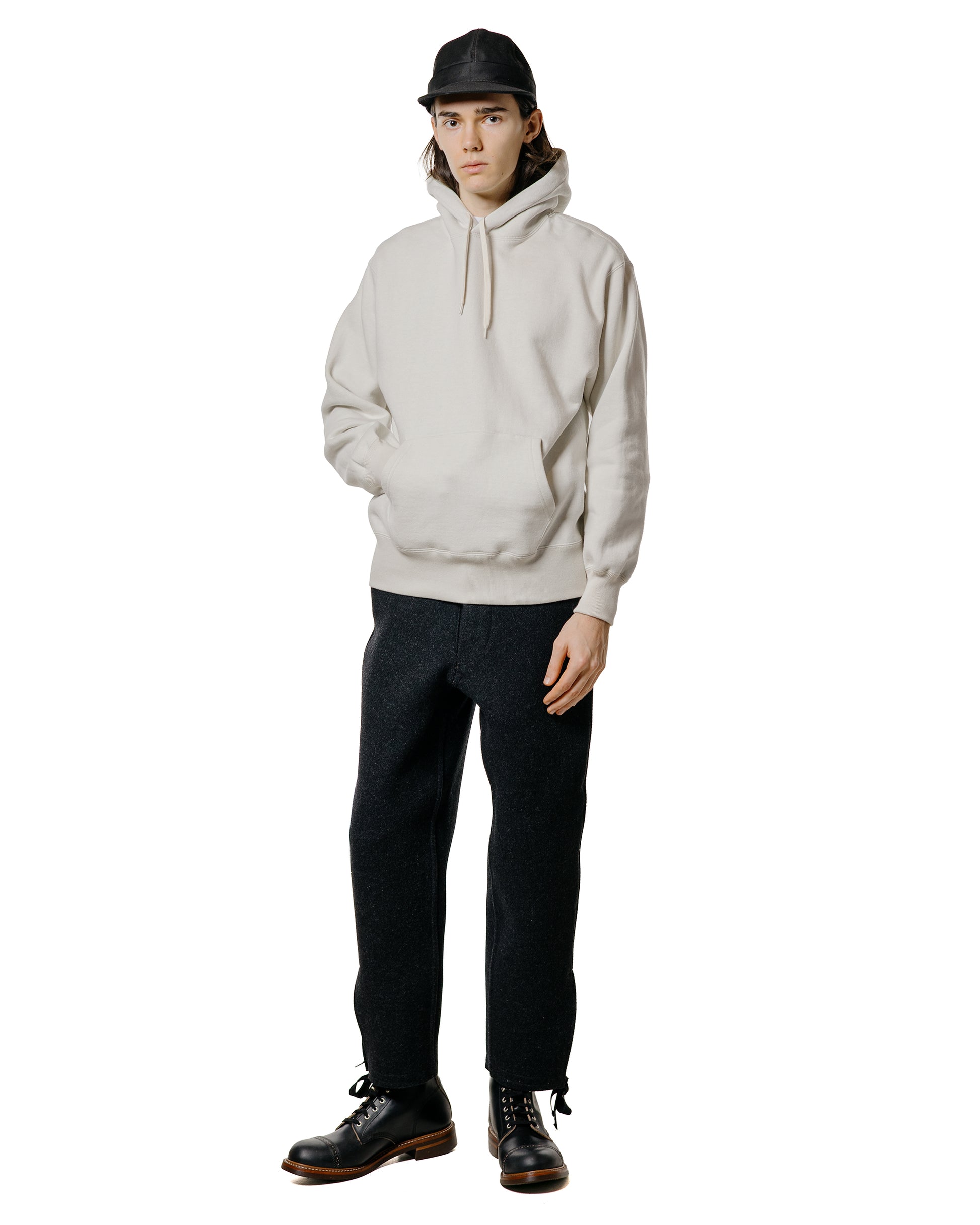 lost & found The Real McCoy's The Real McCoy's MC24114 10 Oz. Loopwheel Hooded Sweatshirt Milk