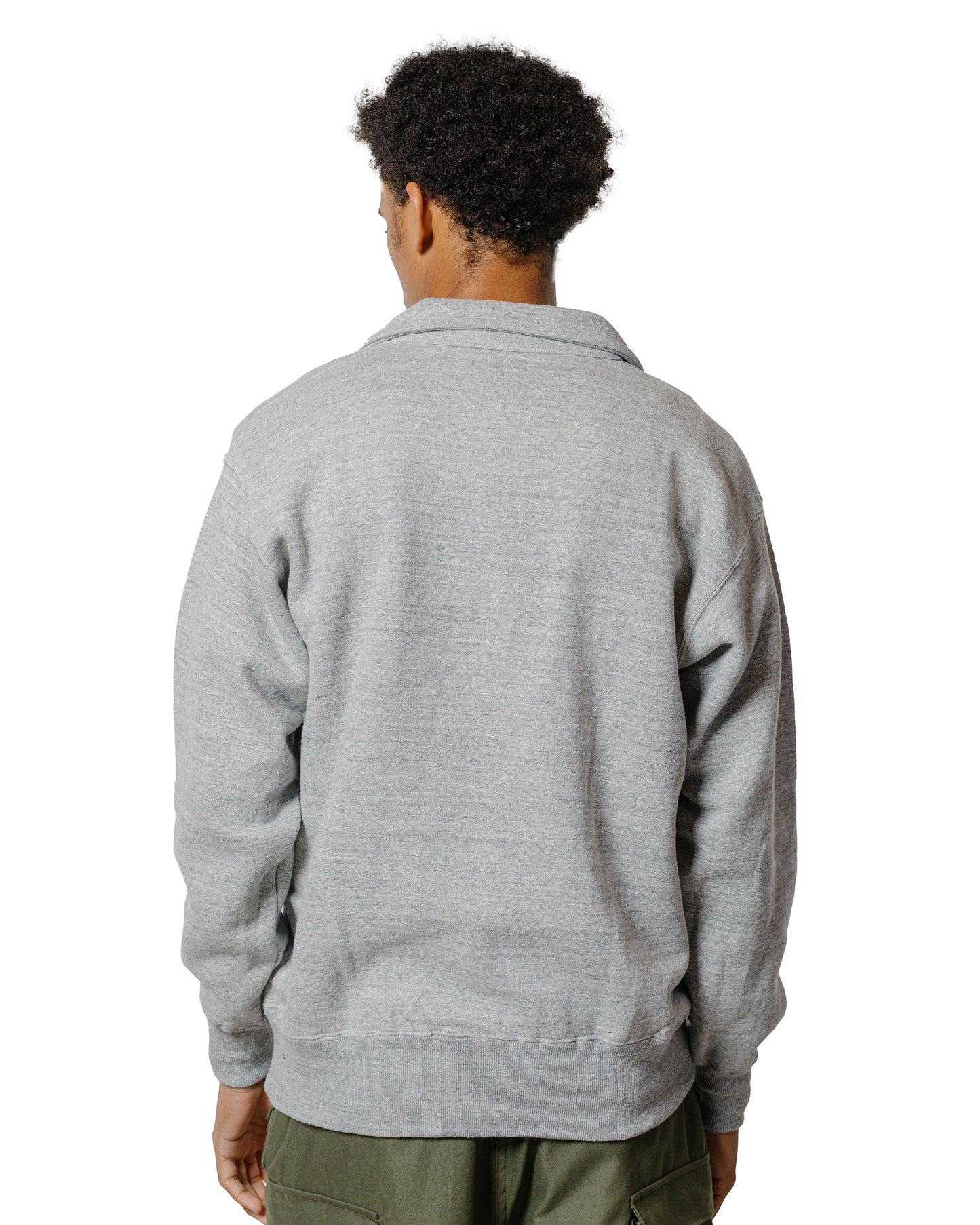 The Real McCoy’s MC24115 10 Oz. Loopwheel 1/4 Zip Sweatshirt Gray