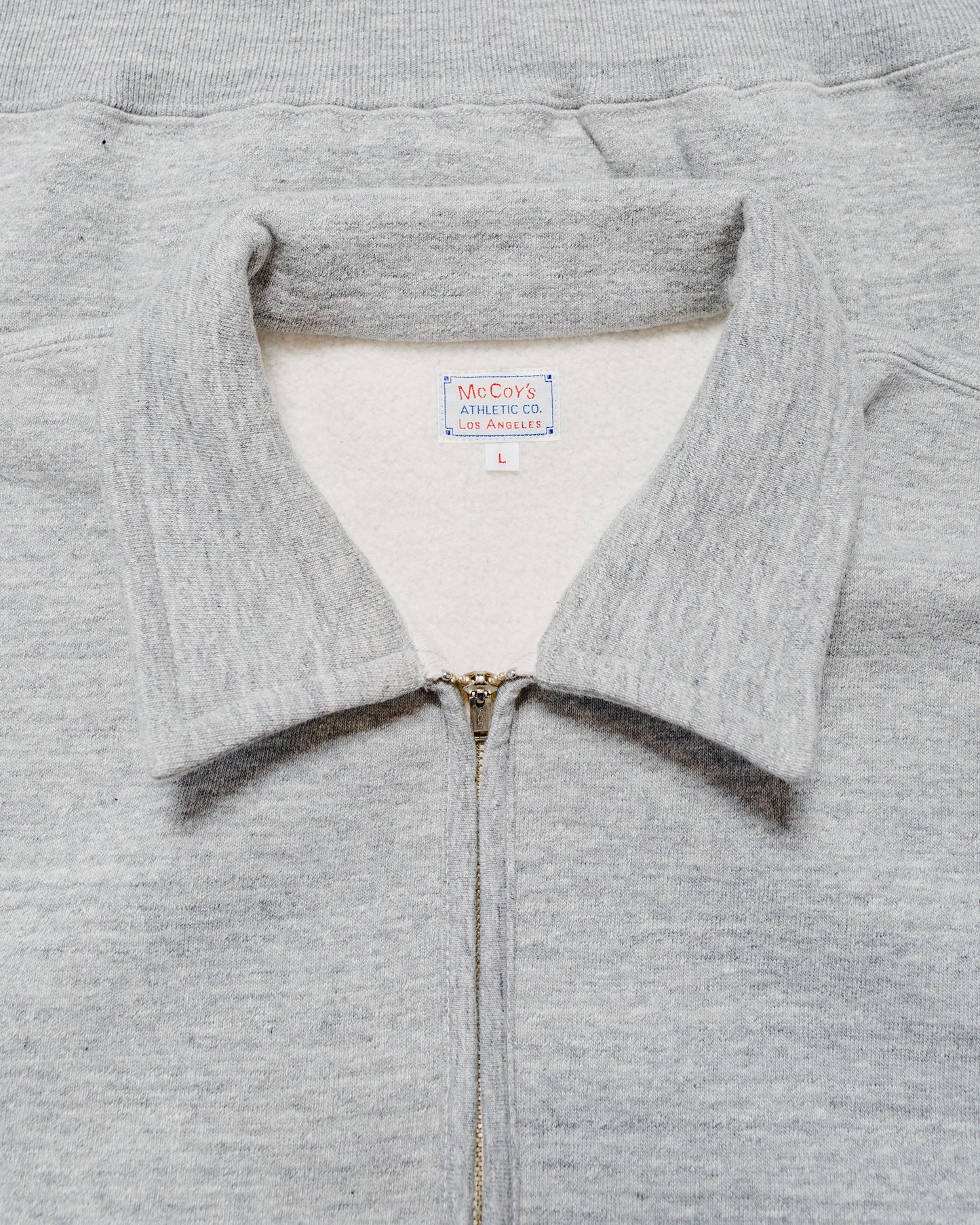 The Real McCoy’s MC24115 10 Oz. Loopwheel 1/4 Zip Sweatshirt Gray