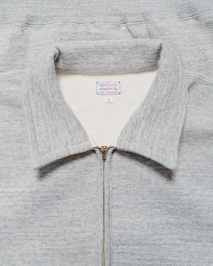 The Real McCoy’s MC24115 10 Oz. Loopwheel 1/4 Zip Sweatshirt Gray