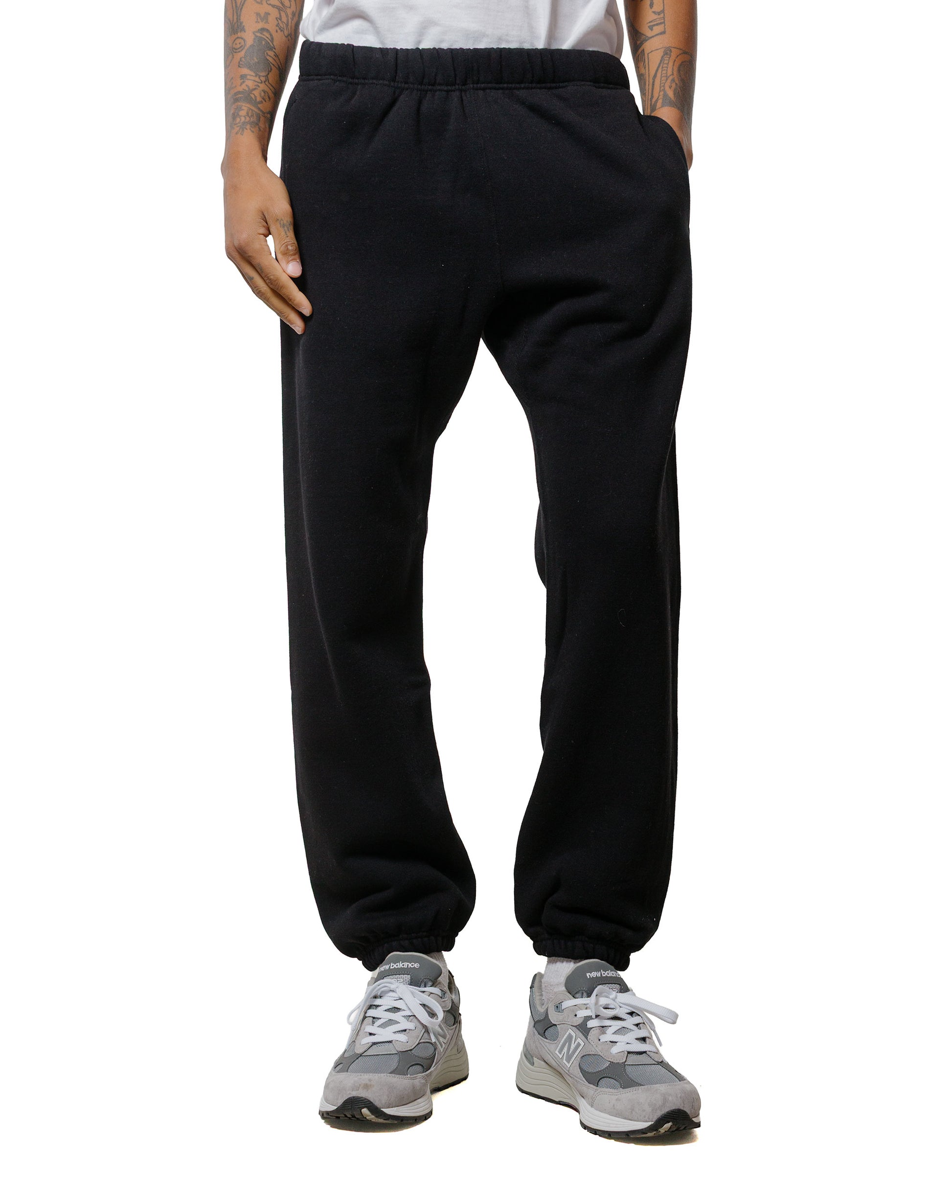The Real McCoy's MC24116 10 Oz. Loopwheel Sweat Pants Black