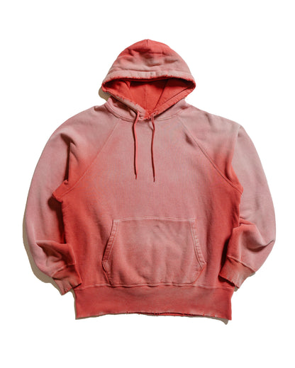 The Real McCoy’s MC24119 9 Oz. Loopwheel Raglan Hooded Sweatshirt Faded Cherry