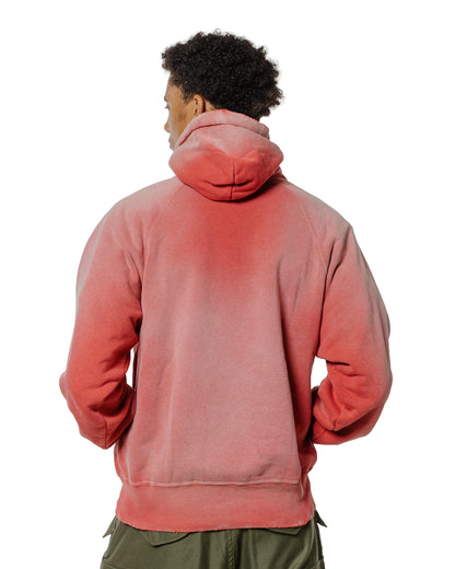 The Real McCoy’s MC24119 9 Oz. Loopwheel Raglan Hooded Sweatshirt Faded Cherry