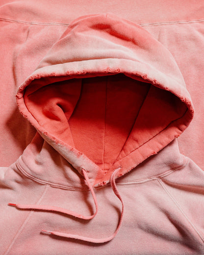 The Real McCoy’s MC24119 9 Oz. Loopwheel Raglan Hooded Sweatshirt Faded Cherry