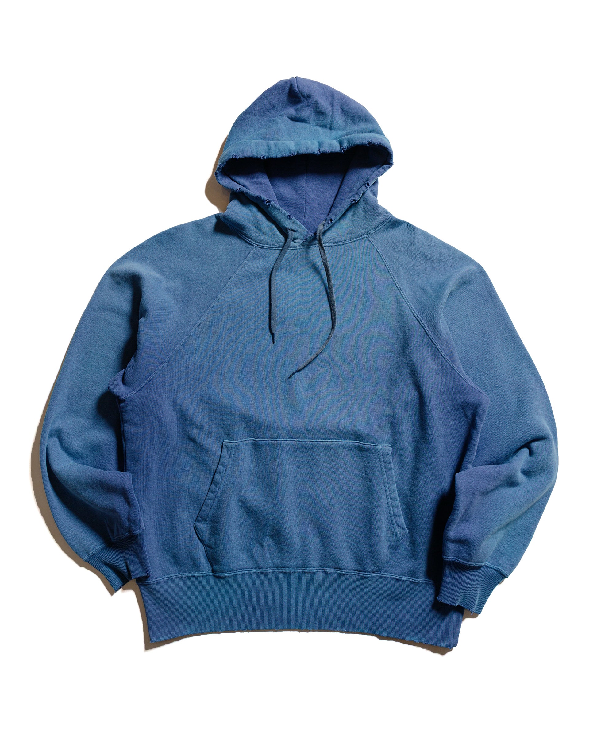 The Real McCoy’s MC24119 9 Oz. Loopwheel Raglan Hooded Sweatshirt MQ Navy