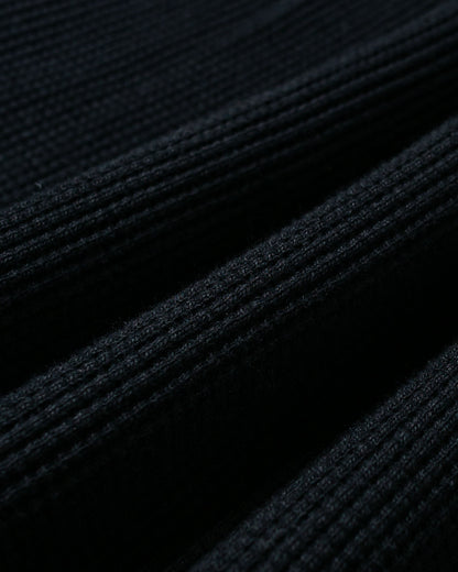 The Real McCoy's MC24122 Waffle Thermal Henley Undershirt L/S Black