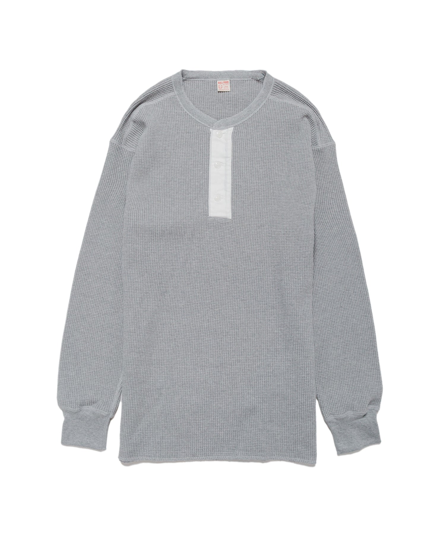 The Real McCoy's MC24122 Waffle Thermal Henley Undershirt L/S Medium Gray
