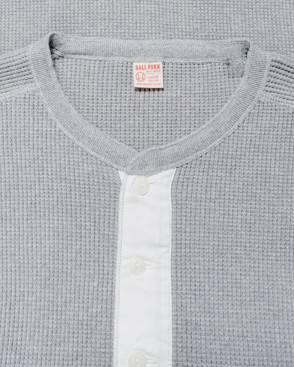 The Real McCoy's MC24122 Waffle Thermal Henley Undershirt L/S Medium Gray