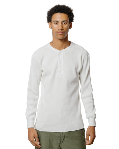 The Real McCoy's MC24122 Waffle Thermal Henley Undershirt L/S White