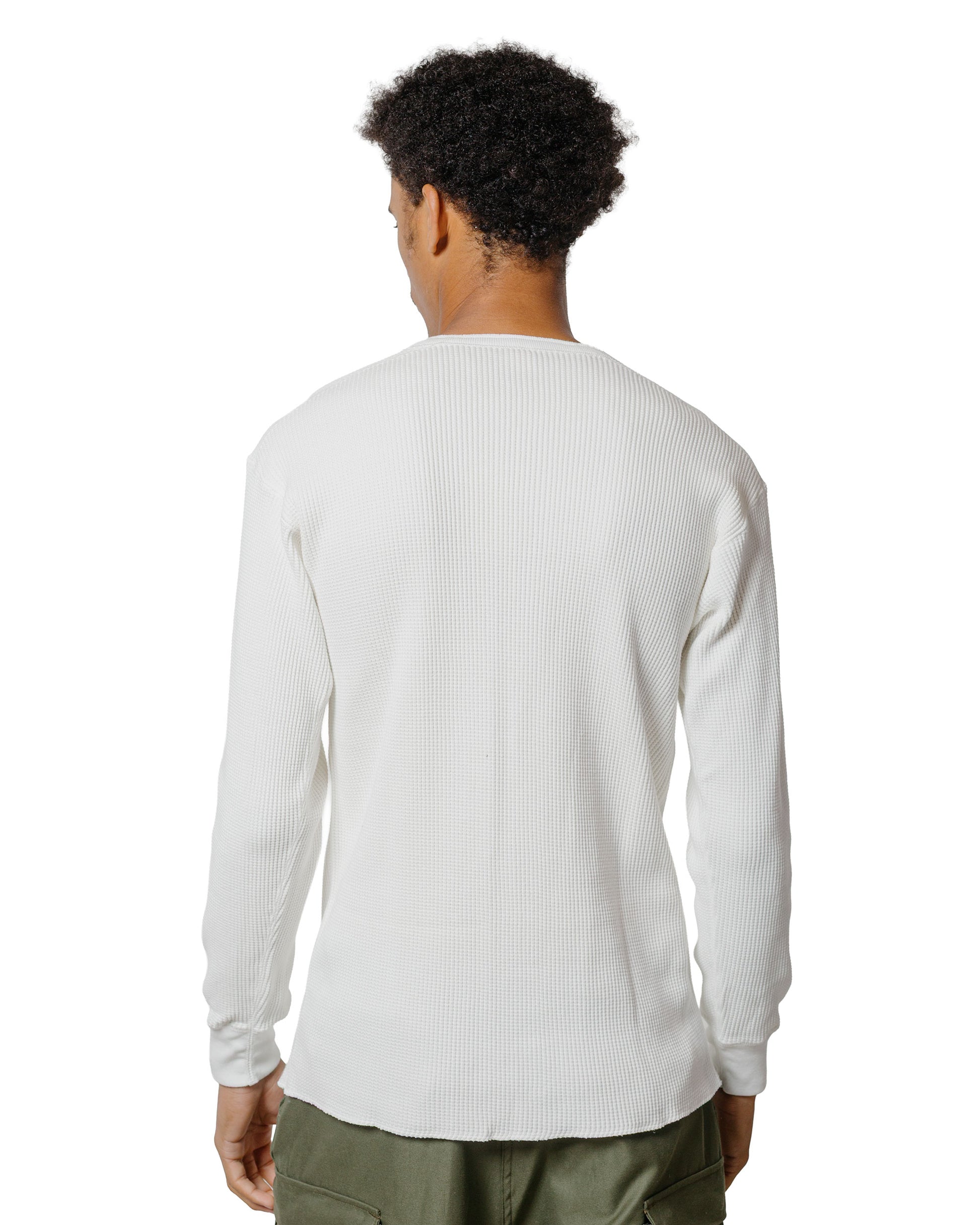 The Real McCoy's MC24122 Waffle Thermal Henley Undershirt L/S White