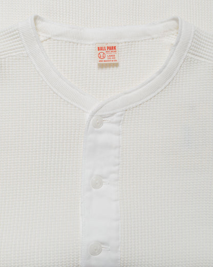The Real McCoy's MC24122 Waffle Thermal Henley Undershirt L/S White