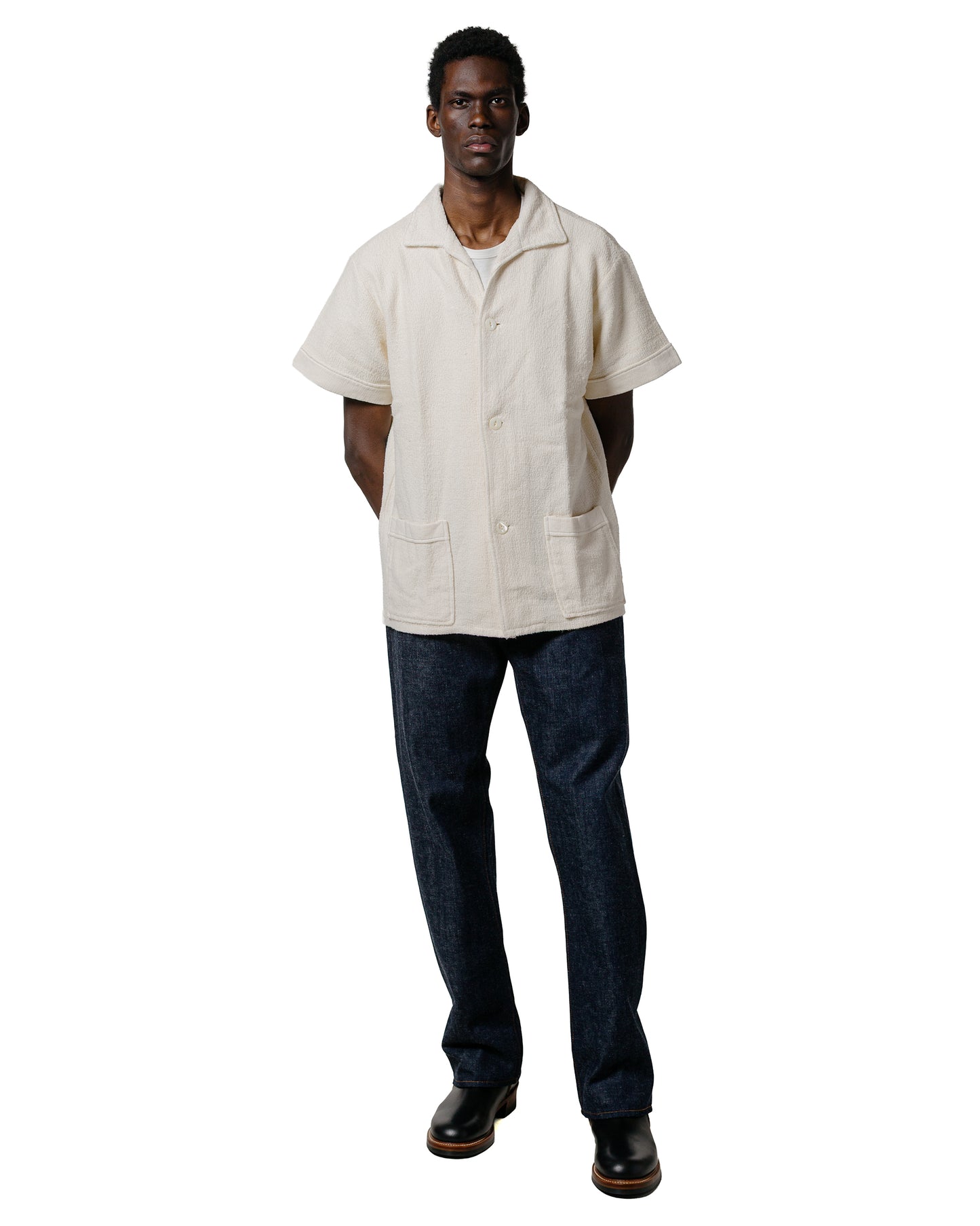 The Real McCoy's MC25001 Cotton Pile Beach Shirt Milk