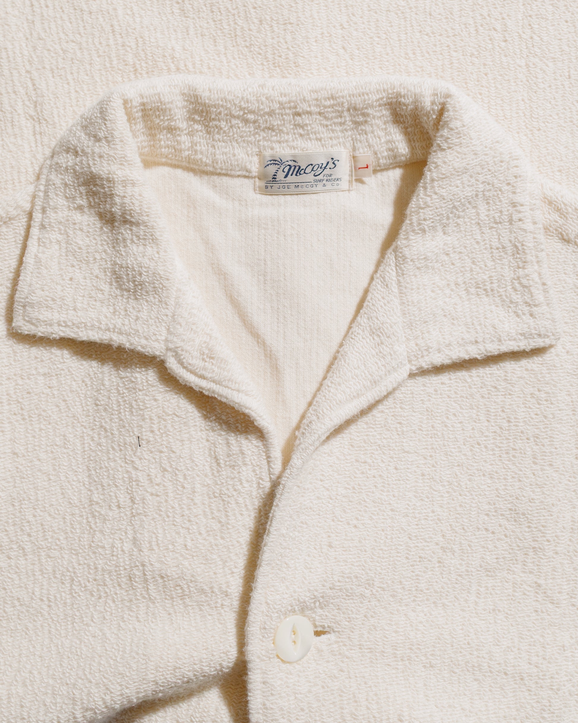 The Real McCoy's MC25001 Cotton Pile Beach Shirt Milk