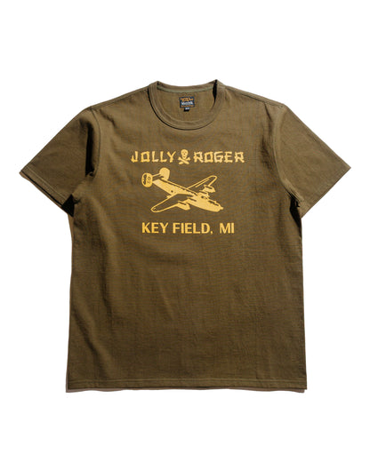 The Real McCoy's MC25003 Military Tee  Jolly Roger, Key Field Olive