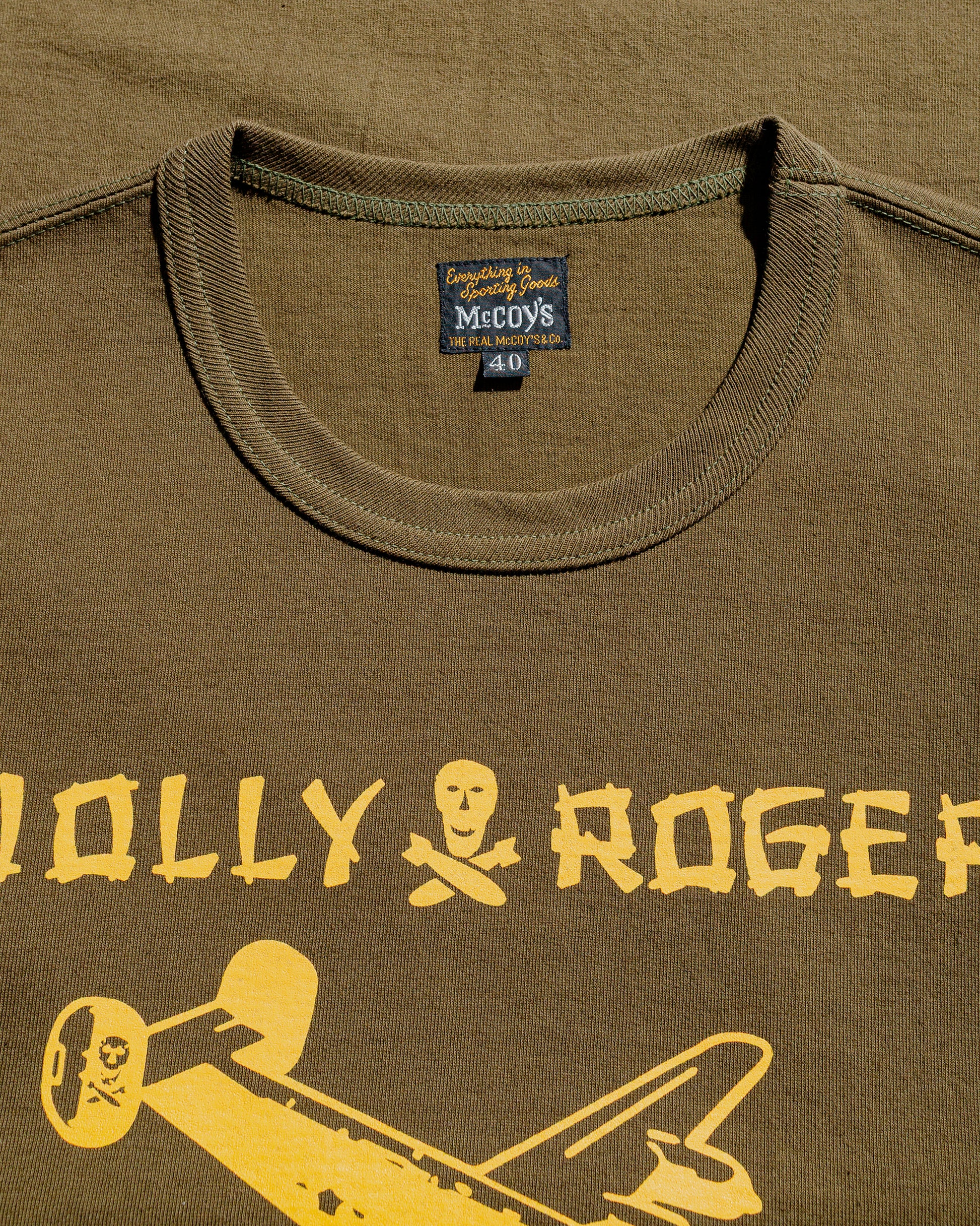 The Real McCoy's MC25003 Military Tee  Jolly Roger, Key Field Olive