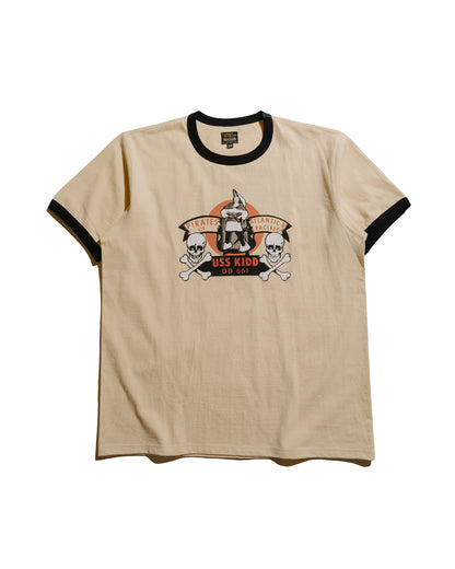 The Real McCoy's MC25005 Military Tee / USS Kidd Ecru/Black