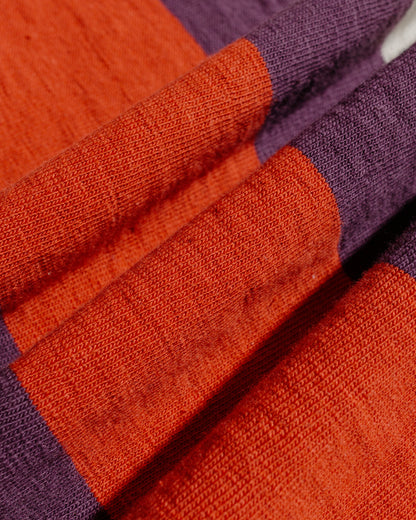 The Real McCoy's MC25013 Climbers' Striped Rugby Shirt Ecru/Purple