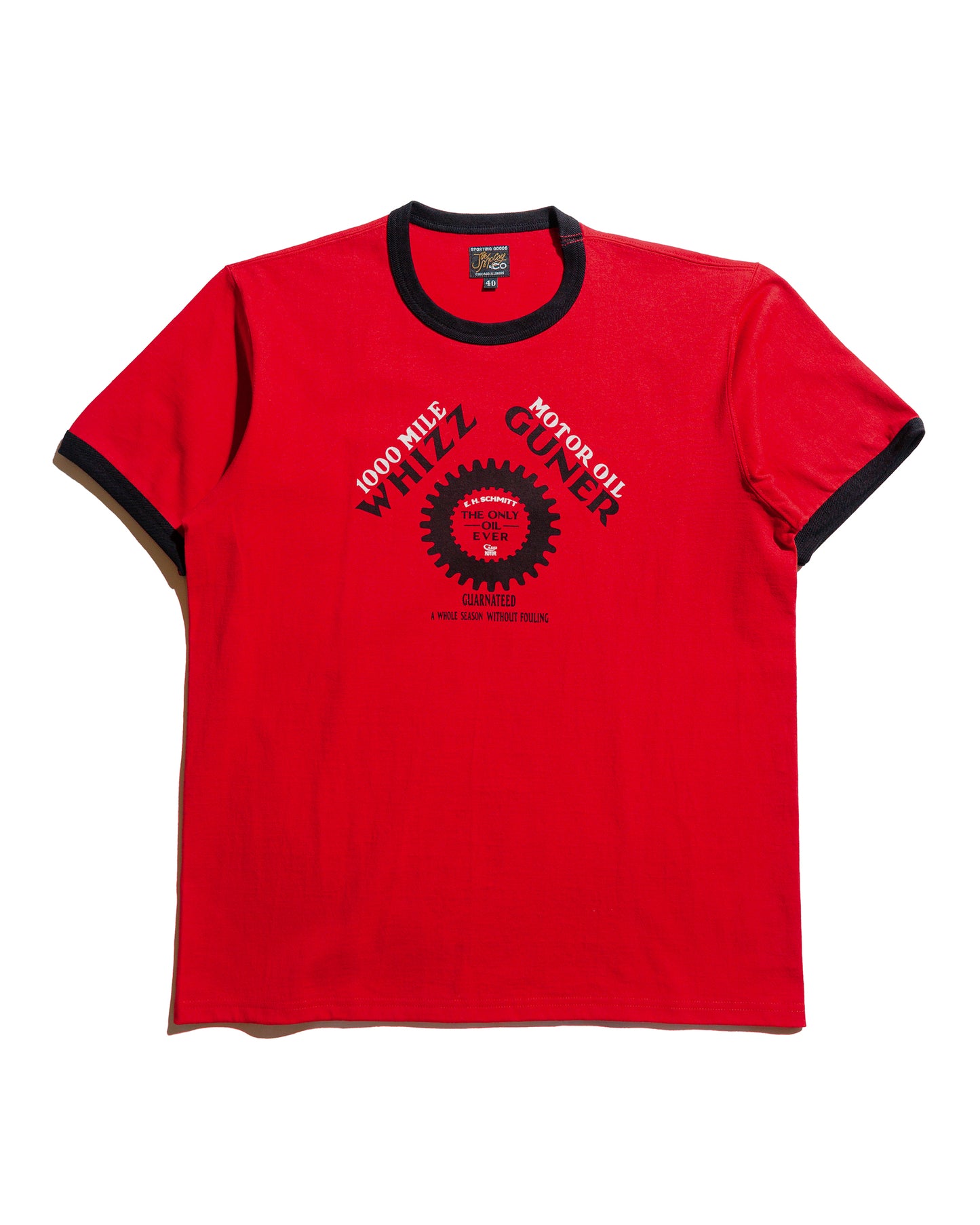The Real McCoy's MC25016 Joe McCoy Tee  Whiz Gunner RedBlack