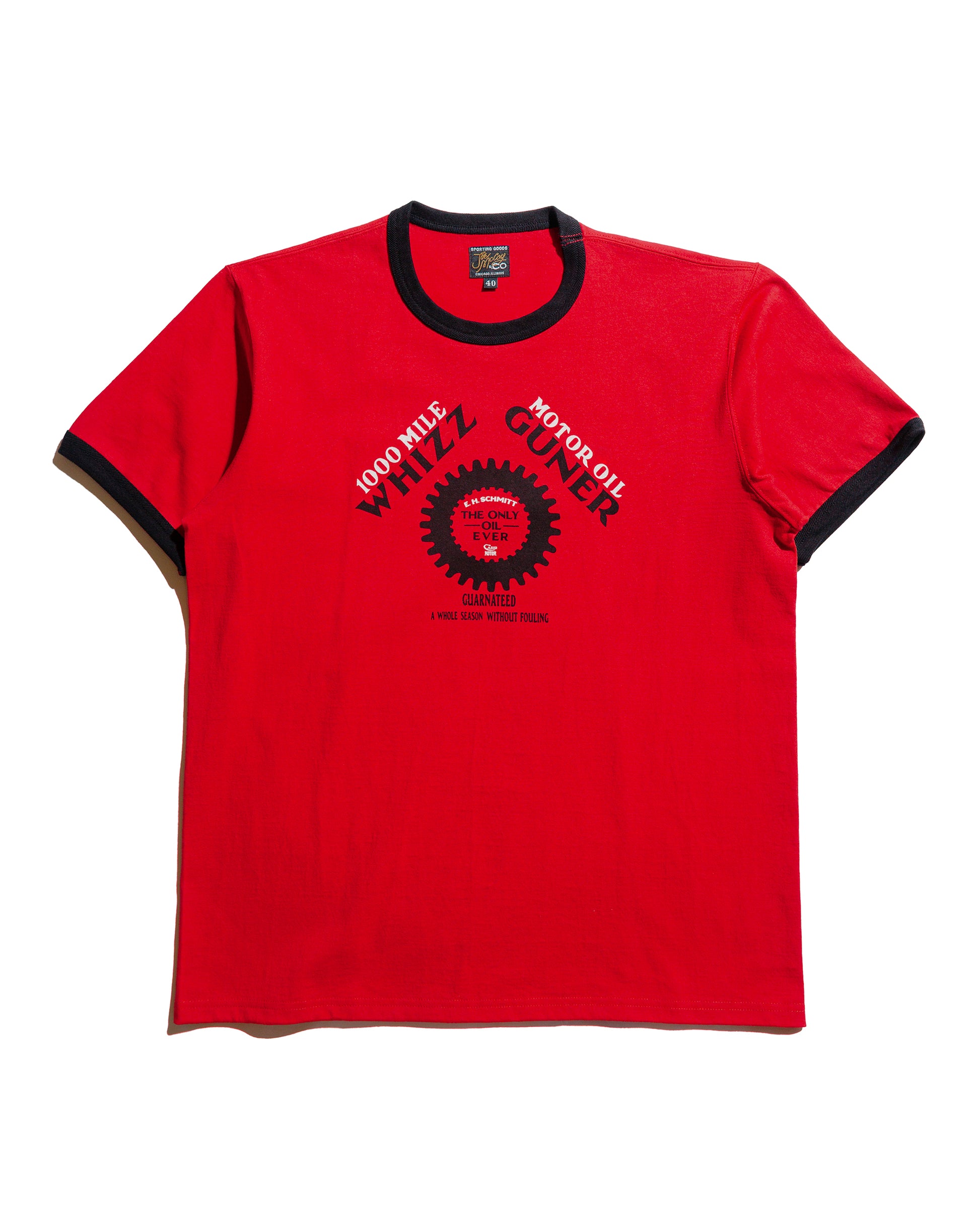 The Real McCoy's MC25016 Joe McCoy Tee  Whiz Gunner RedBlack