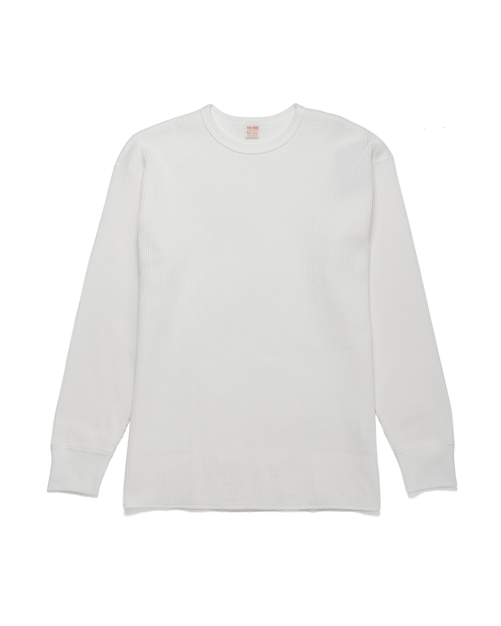 The Real McCoy's MC25103 Ball Park Waffle Thermal Shirt L/S Tee White