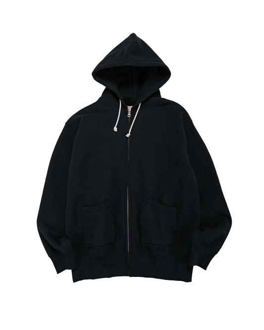 The Real McCoy’s MC25106 12 Oz. Ball Park F/Z Hooded Sweatshirt Black