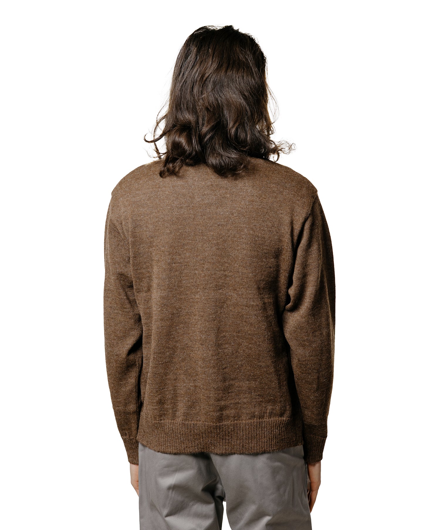 The Real McCoy's MC25111 Alpaca Collar Knit Cardigan Brown