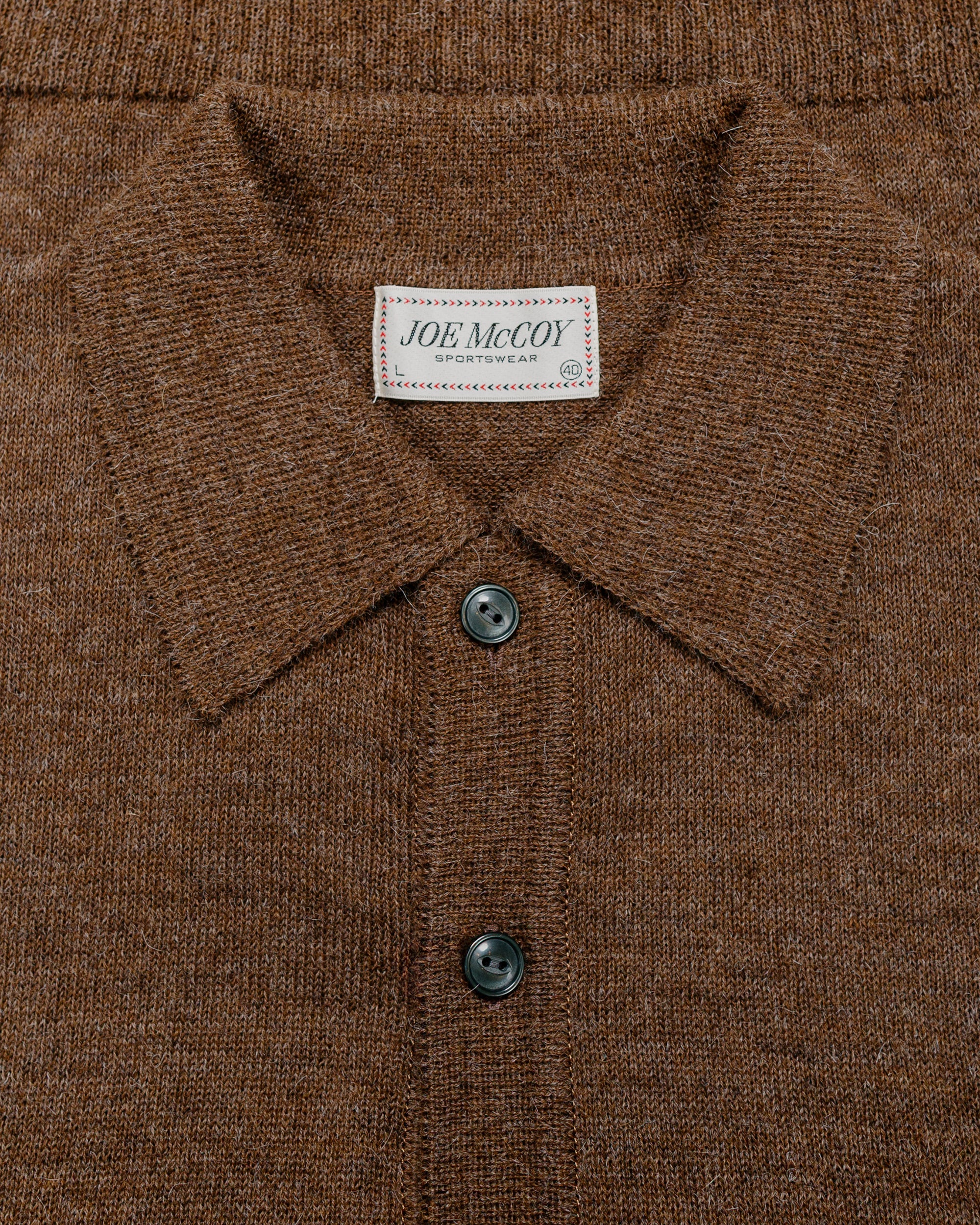 The Real McCoy's MC25111 Alpaca Collar Knit Cardigan Brown