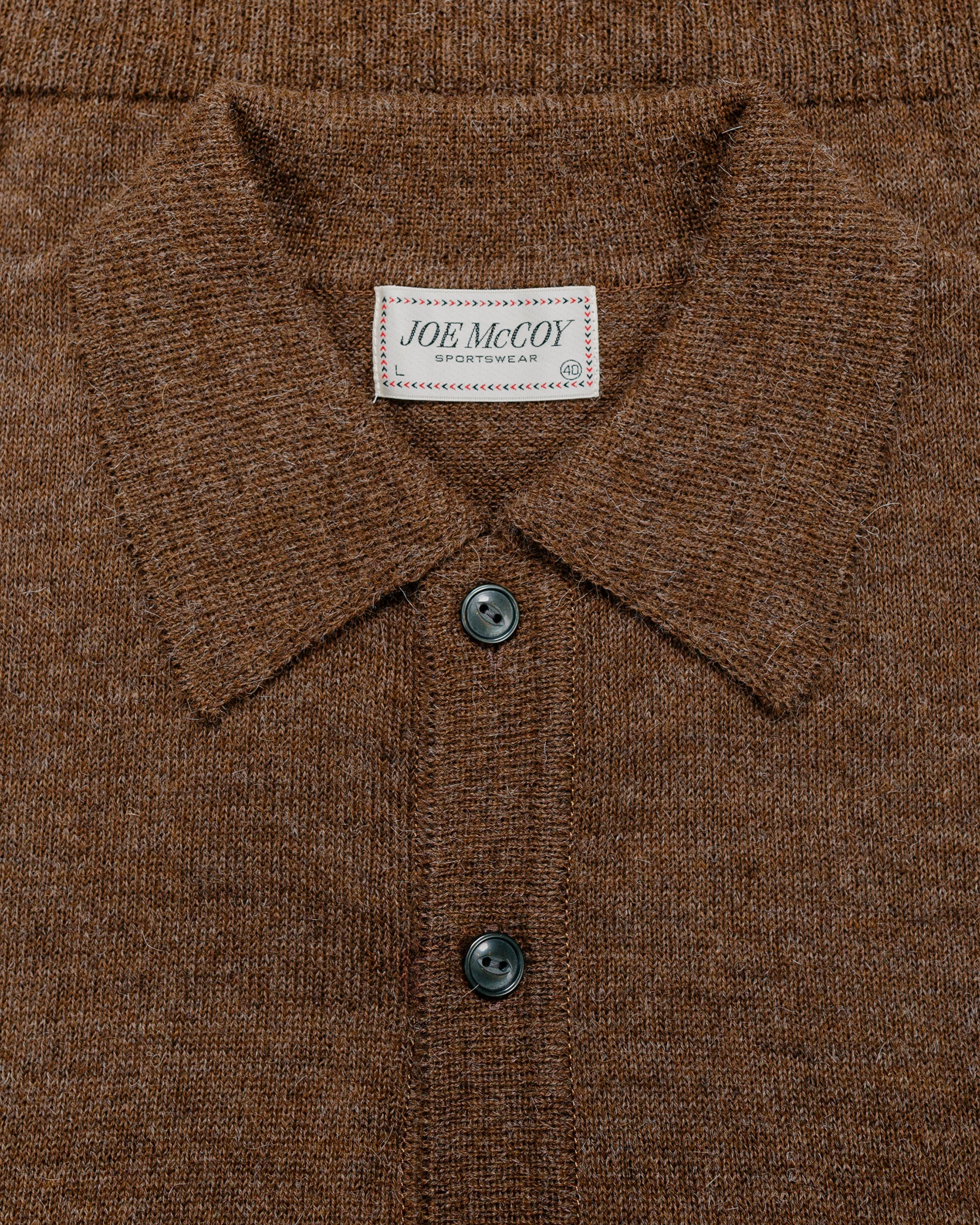 The Real MThe Real McCoy's MC25111 Alpaca Collar Knit Cardigan BrowncCoy's MC25111 Alpaca Collar Knit Cardigan Brown