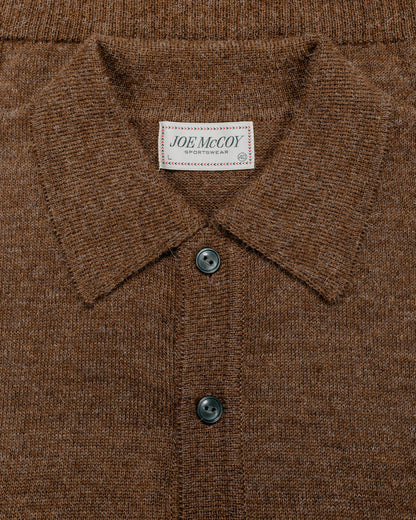 The Real MThe Real McCoy's MC25111 Alpaca Collar Knit Cardigan BrowncCoy's MC25111 Alpaca Collar Knit Cardigan Brown