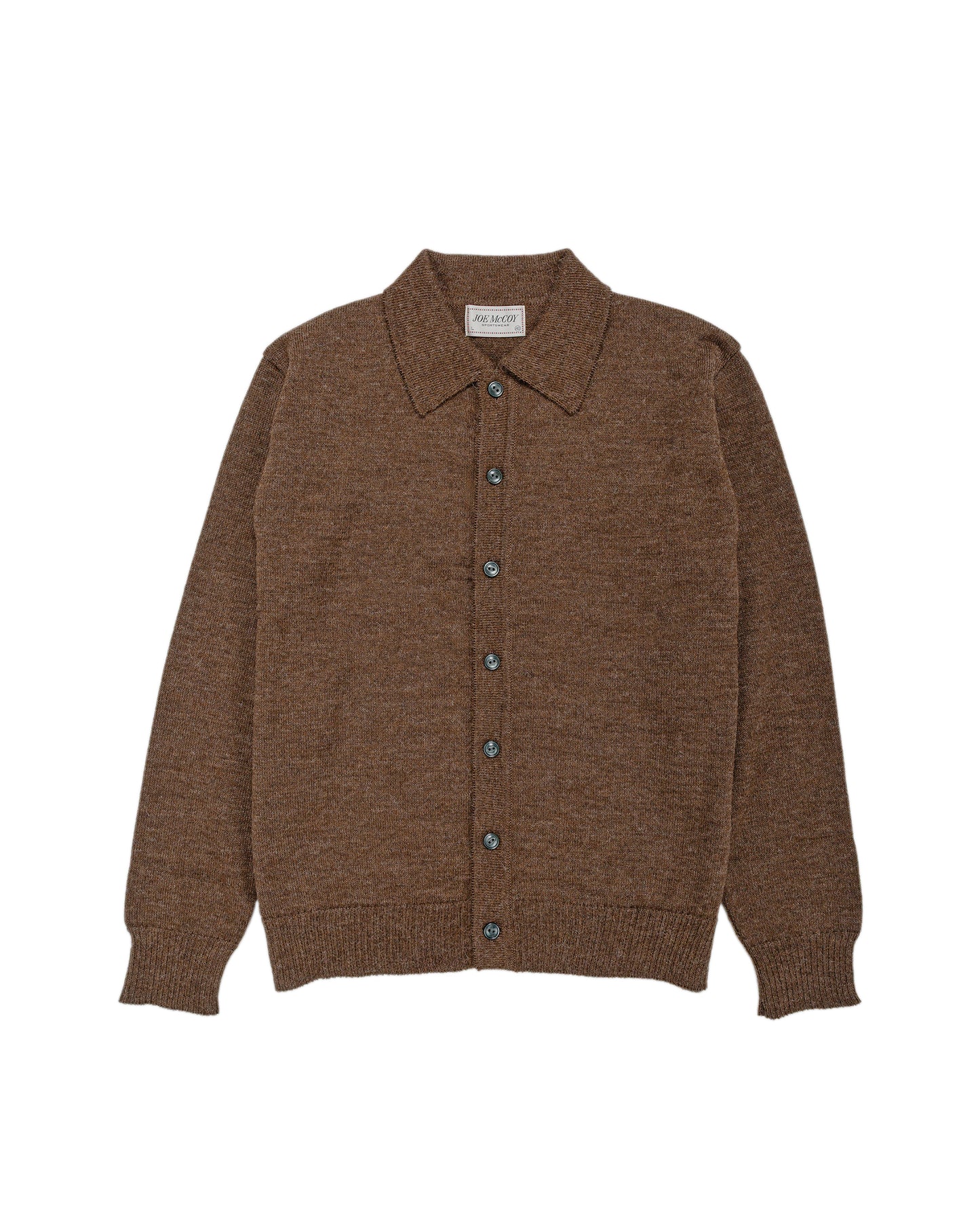 The Real McCoy's MC25111 Alpaca Collar Knit Cardigan Brown
