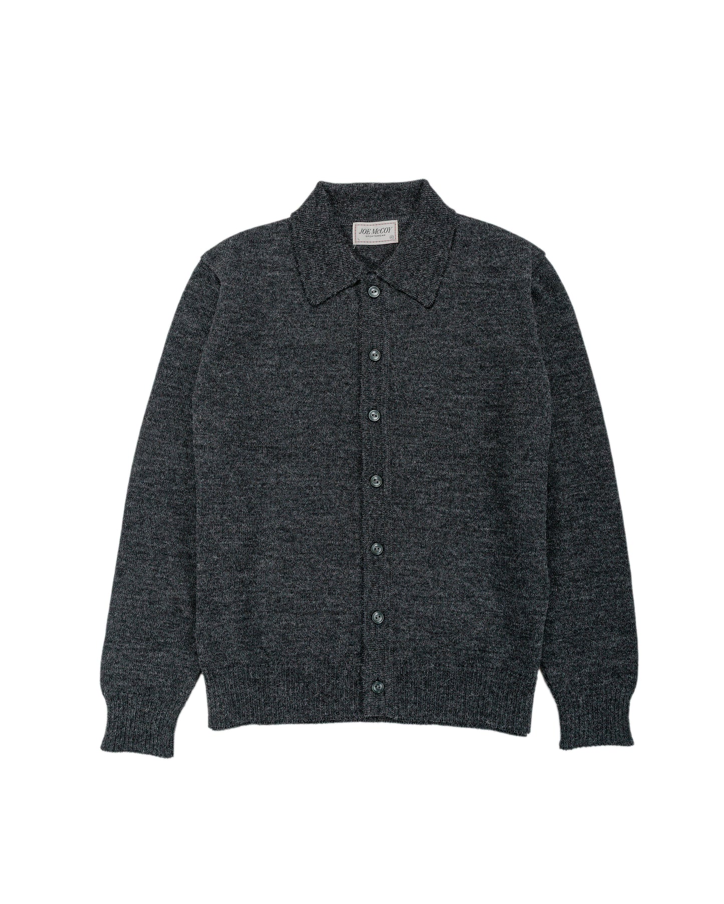 The Real McCoy's MC25111 Alpaca Collar Knit Cardigan Charcoal