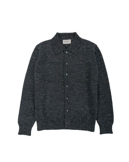 The Real McCoy's MC25111 Alpaca Collar Knit Cardigan Charcoal