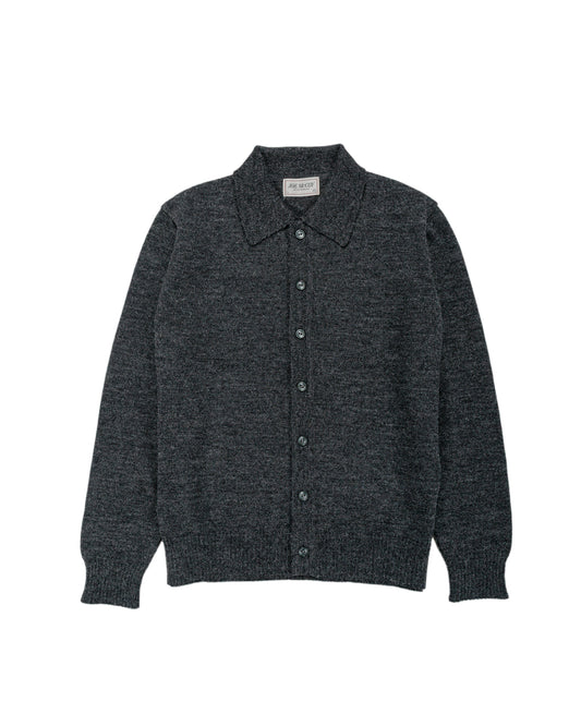 The Real McCoy's MC25111 Alpaca Collar Knit Cardigan Charcoal