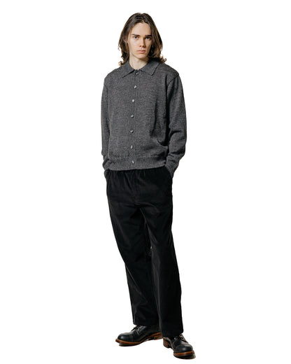The Real McCoy's MC25111 Alpaca Collar Knit Cardigan Charcoal