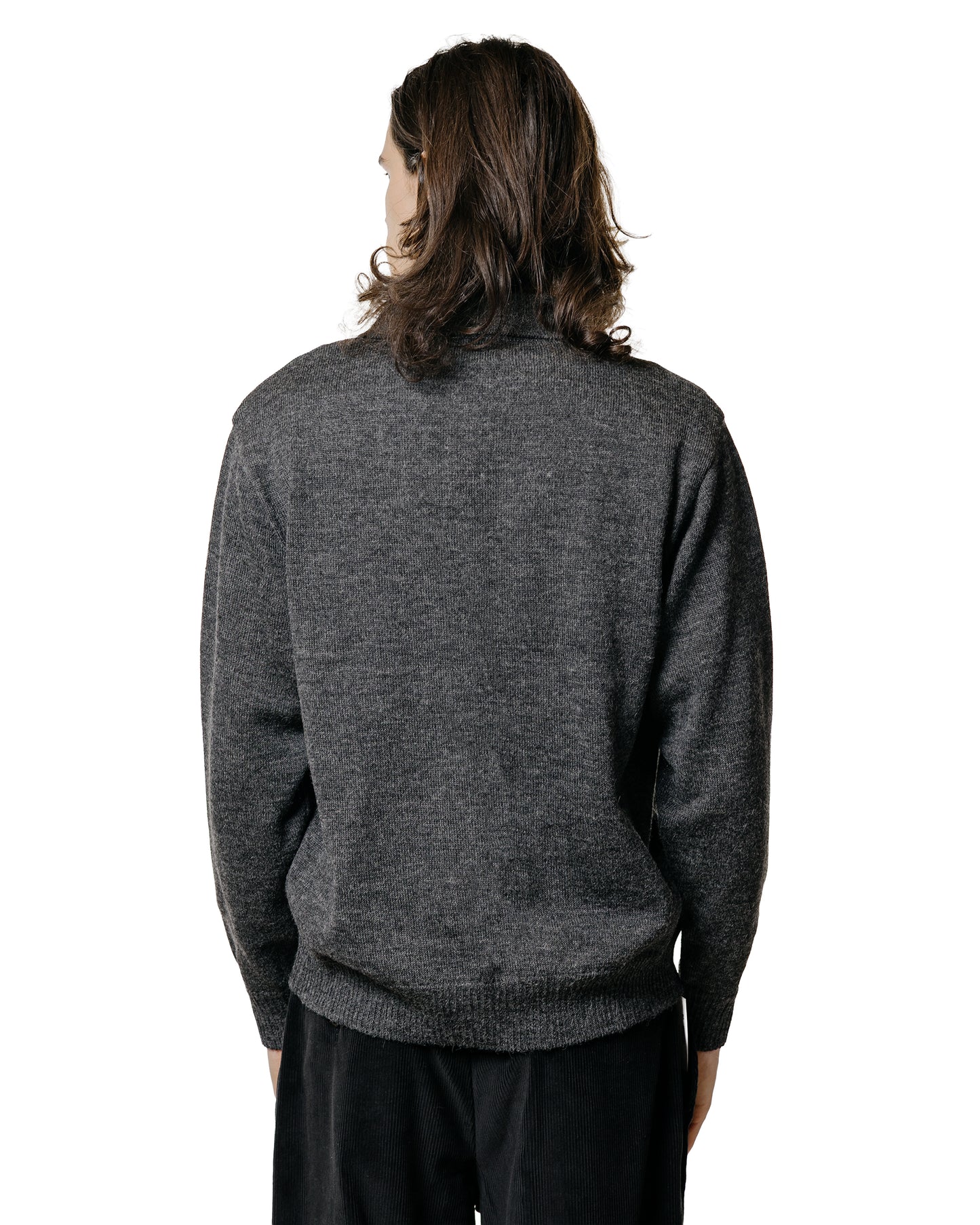 The Real McCoy's MC25111 Alpaca Collar Knit Cardigan Charcoal