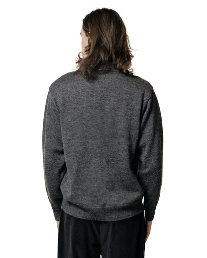 The Real McCoy's MC25111 Alpaca Collar Knit Cardigan Charcoal