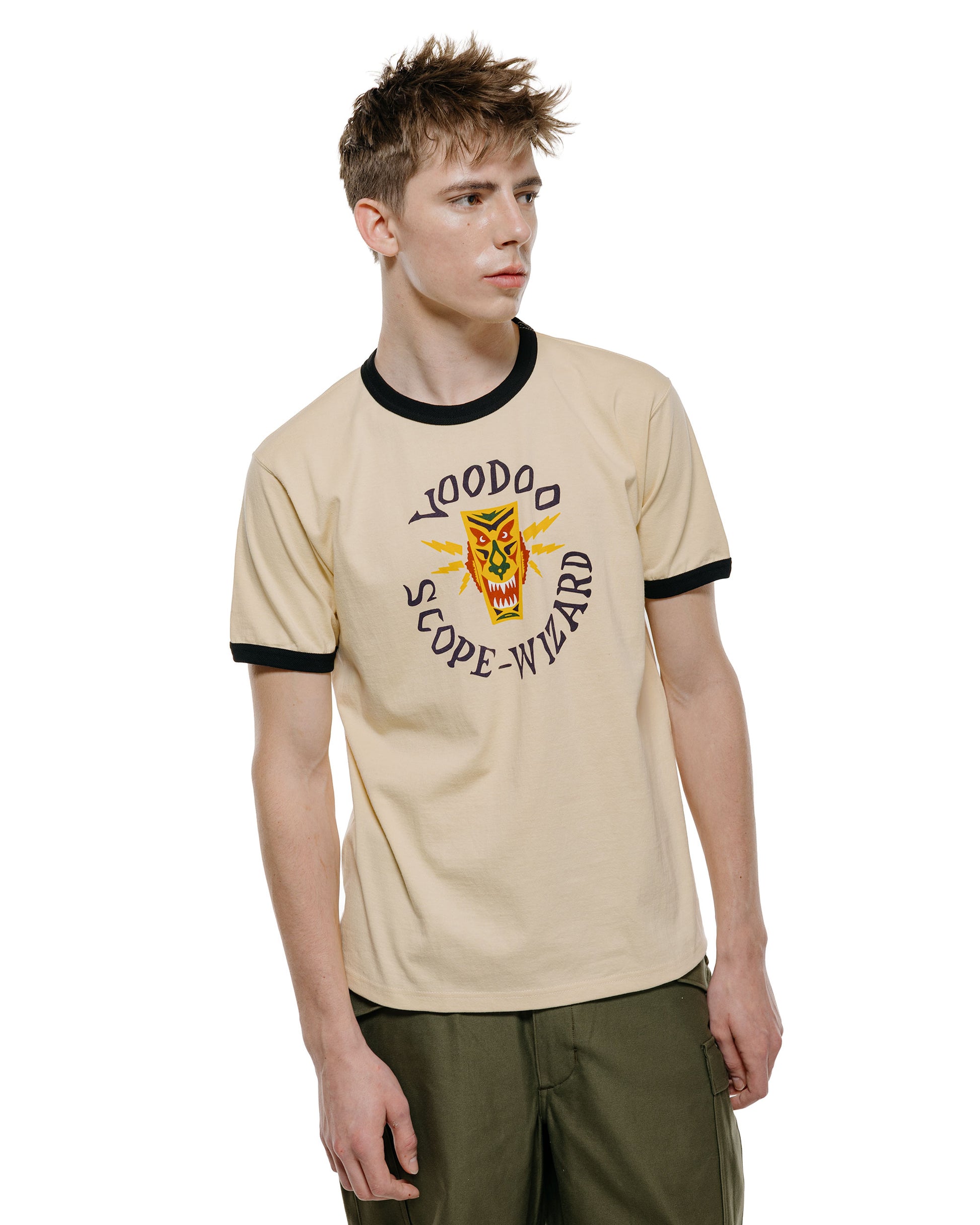 lost & found The Real McCoy's The Real McCoy's MC26009 Military Tee / Voodoo, Colored Ecru/Black